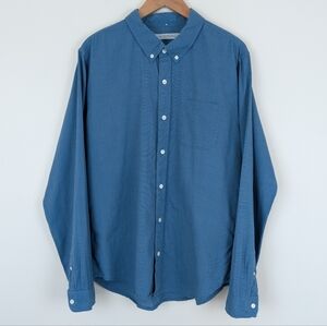Outerknown Cotton And Linen Blend Striped Long Sleeve Button Down Shirt